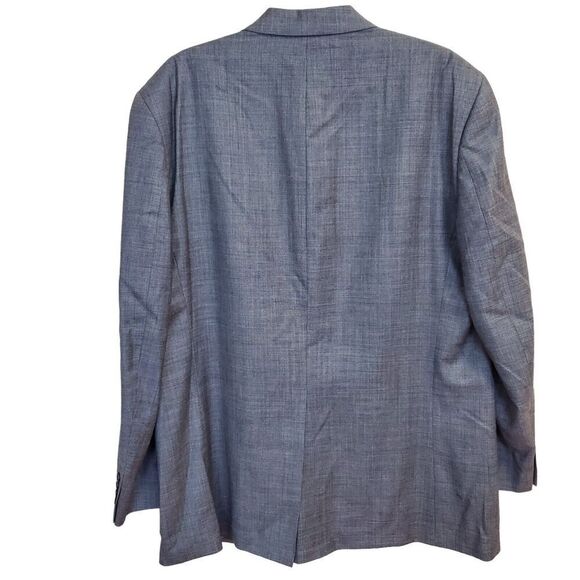 CHAPS Mens Blazer Sport Coat Jacket 46L Wool Gray Two Button SB Office Wedding - Picture 4 of 12